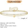 imageTurandoss Dainty Heart Initial Bracelets for Women Girls 14K Gold Filled Handmade Personalized Letter Layered Heart Initial Bracelets for Women Teen Girls Jewelry GiftsD