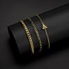 imageTurandoss Gifts for Her  Dainty Stackable Gold Bracelets Jewelry Sets for Women Teen Girls Personalized Initial Bracelets Cuban Link Chain Paperclip Chain Bracelets Gifts for WomenA