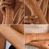 imageTurandoss Gifts for Her  Dainty Stackable Gold Bracelets Jewelry Sets for Women Teen Girls Personalized Initial Bracelets Cuban Link Chain Paperclip Chain Bracelets Gifts for WomenA