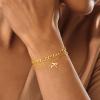 imageTurandoss Gifts for Her  Dainty Stackable Gold Bracelets Jewelry Sets for Women Teen Girls Personalized Initial Bracelets Cuban Link Chain Paperclip Chain Bracelets Gifts for WomenA