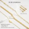imageTurandoss Gifts for Her  Dainty Stackable Gold Bracelets Jewelry Sets for Women Teen Girls Personalized Initial Bracelets Cuban Link Chain Paperclip Chain Bracelets Gifts for WomenA