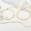 imageTurandoss Gold Bracelets for Women Trendy  18K Real Gold Plated Chain Bracelets Gold Jewelry Sets for Women Dainty Stackable Cuban Beaded Paperclip Link Chain Pearl Bracelets Gold Bracelets for Women3Pcs Chain Bracelets