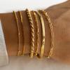 imageTurandoss Gold Bracelets for Women Trendy  18K Real Gold Plated Chain Bracelets Gold Jewelry Sets for Women Dainty Stackable Cuban Beaded Paperclip Link Chain Pearl Bracelets Gold Bracelets for Women6Pcs Link Bracelets