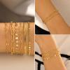 imageTurandoss Gold Bracelets for Women Trendy  18K Real Gold Plated Chain Bracelets Gold Jewelry Sets for Women Dainty Stackable Cuban Beaded Paperclip Link Chain Pearl Bracelets Gold Bracelets for Women6Pcs Chain Bracelets