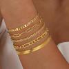 imageTurandoss Gold Bracelets for Women Trendy  18K Real Gold Plated Chain Bracelets Gold Jewelry Sets for Women Dainty Stackable Cuban Beaded Paperclip Link Chain Pearl Bracelets Gold Bracelets for Women5Pcs Chain Bracelets