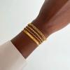 imageTurandoss Gold Bracelets for Women Trendy  18K Real Gold Plated Chain Bracelets Gold Jewelry Sets for Women Dainty Stackable Cuban Beaded Paperclip Link Chain Pearl Bracelets Gold Bracelets for Women4Pcs Chain Bracelets