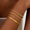 imageTurandoss Gold Bracelets for Women Trendy  18K Real Gold Plated Chain Bracelets Gold Jewelry Sets for Women Dainty Stackable Cuban Beaded Paperclip Link Chain Pearl Bracelets Gold Bracelets for Women4Pcs Bracelets Set