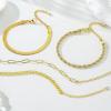 imageTurandoss Gold Bracelets for Women Trendy  18K Real Gold Plated Chain Bracelets Gold Jewelry Sets for Women Dainty Stackable Cuban Beaded Paperclip Link Chain Pearl Bracelets Gold Bracelets for Women4Pcs Bracelets Set
