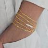 imageTurandoss Gold Bracelets for Women Trendy  18K Real Gold Plated Chain Bracelets Gold Jewelry Sets for Women Dainty Stackable Cuban Beaded Paperclip Link Chain Pearl Bracelets Gold Bracelets for Women5Pcs Bracelets Set