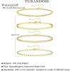 imageTurandoss Gold Bracelets for Women Trendy  18K Real Gold Plated Chain Bracelets Gold Jewelry Sets for Women Dainty Stackable Cuban Beaded Paperclip Link Chain Pearl Bracelets Gold Bracelets for Women4Pcs Chain Bracelets