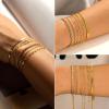 imageTurandoss Gold Bracelets for Women Trendy  18K Real Gold Plated Chain Bracelets Gold Jewelry Sets for Women Dainty Stackable Cuban Beaded Paperclip Link Chain Pearl Bracelets Gold Bracelets for Women6Pcs Link Bracelets