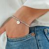 imageTurandoss Gold Initial Bracelet for Women  Dainty Gold Plated Letter AZ Charm Disc Bracelet for Women Trendy Womens Gold Jewelry Beaded Bracelet GiftsSilver