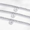 imageTurandoss Gold Initial Bracelet for Women  Dainty Gold Plated Letter AZ Charm Disc Bracelet for Women Trendy Womens Gold Jewelry Beaded Bracelet GiftsSilver