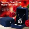imageTurandoss Rose Heart Necklaces Valentines Day Gifts for Women  S925 Sterling Silver Rose Love Heart Initial Pendant Necklace Valentines Day Birthday Gifts for Women Mom Wife JewelryK