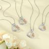 imageTurandoss Rose Heart Necklaces Valentines Day Gifts for Women  S925 Sterling Silver Rose Love Heart Initial Pendant Necklace Valentines Day Birthday Gifts for Women Mom Wife JewelryK