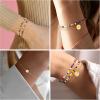 imageTurandoss Valentines Day Gifts for Her  Colorful Gold Bracelets for Women Teen Girls Handmade Beaded Boho Bracelets Personalized Initial Bracelets for Teen Girls Jewelry for Women Teen Girl GiftsM