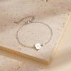 imageTurandoss Valentines Day Gifts for Her  Personalized Gold Bracelets for Women Teen Girls Initial Pearl Bracelets for Girls Gifts Disc Monogram Bracelets Gold Jewelry for Women Teen Girl GiftsWhite Gold