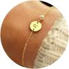 imageTurandoss Valentines Day Gifts for Her  Personalized Gold Bracelets for Women Teen Girls Initial Pearl Bracelets for Girls Gifts Disc Monogram Bracelets Gold Jewelry for Women Teen Girl GiftsGold