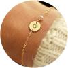 imageTurandoss Valentines Day Gifts for Her  Personalized Gold Bracelets for Women Teen Girls Initial Pearl Bracelets for Girls Gifts Disc Monogram Bracelets Gold Jewelry for Women Teen Girl GiftsGold
