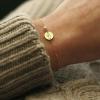 imageTurandoss Valentines Day Gifts for Her  Personalized Gold Bracelets for Women Teen Girls Initial Pearl Bracelets for Girls Gifts Disc Monogram Bracelets Gold Jewelry for Women Teen Girl GiftsGold