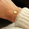 imageTurandoss Valentines Day Gifts for Her  Personalized Gold Bracelets for Women Teen Girls Initial Pearl Bracelets for Girls Gifts Disc Monogram Bracelets Gold Jewelry for Women Teen Girl GiftsGold