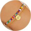 imageTurandoss Valentines Day Gifts for Her  Colorful Gold Bracelets for Women Teen Girls Handmade Beaded Boho Bracelets Personalized Initial Bracelets for Teen Girls Jewelry for Women Teen Girl GiftsD