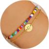 imageTurandoss Valentines Day Gifts for Her  Colorful Gold Bracelets for Women Teen Girls Handmade Beaded Boho Bracelets Personalized Initial Bracelets for Teen Girls Jewelry for Women Teen Girl GiftsC