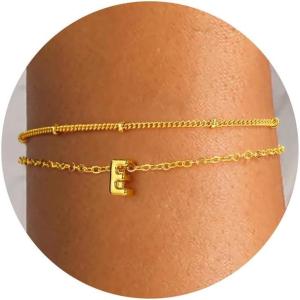 imageTurandoss Bubble Letter AZ Bracelets for Women Teen Girls  Layered Gold Bracelets Dainty 18k Gold Bracelets for Women Friendship Bracelets Preppy Bracelets Teen Girl Gifts Trendy StuffE
