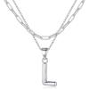 imageTurandoss Dainty Gold Initial Necklaces for Women Jewelry Gifts  Personalized Layered Initial Letter Necklaces for Her Trendy Dainty Gold Chunky Pendant Choker Chain Necklace Jewelry Gifts for WomenSilver