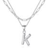 imageTurandoss Dainty Gold Initial Necklaces for Women Jewelry Gifts  Personalized Layered Initial Letter Necklaces for Her Trendy Dainty Gold Chunky Pendant Choker Chain Necklace Jewelry Gifts for WomenSilver