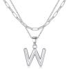 imageTurandoss Dainty Gold Initial Necklaces for Women Jewelry Gifts  Personalized Layered Initial Letter Necklaces for Her Trendy Dainty Gold Chunky Pendant Choker Chain Necklace Jewelry Gifts for WomenSilver