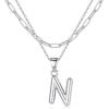 imageTurandoss Dainty Gold Initial Necklaces for Women Jewelry Gifts  Personalized Layered Initial Letter Necklaces for Her Trendy Dainty Gold Chunky Pendant Choker Chain Necklace Jewelry Gifts for WomenSilver