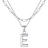 imageTurandoss Dainty Gold Initial Necklaces for Women Jewelry Gifts  Personalized Layered Initial Letter Necklaces for Her Trendy Dainty Gold Chunky Pendant Choker Chain Necklace Jewelry Gifts for WomenSilver
