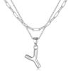 imageTurandoss Dainty Gold Initial Necklaces for Women Jewelry Gifts  Personalized Layered Initial Letter Necklaces for Her Trendy Dainty Gold Chunky Pendant Choker Chain Necklace Jewelry Gifts for WomenSilver