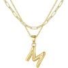 imageTurandoss Dainty Gold Initial Necklaces for Women Jewelry Gifts  Personalized Layered Initial Letter Necklaces for Her Trendy Dainty Gold Chunky Pendant Choker Chain Necklace Jewelry Gifts for WomenGold