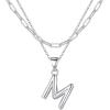 imageTurandoss Dainty Gold Initial Necklaces for Women Jewelry Gifts  Personalized Layered Initial Letter Necklaces for Her Trendy Dainty Gold Chunky Pendant Choker Chain Necklace Jewelry Gifts for WomenSilver