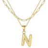 imageTurandoss Dainty Gold Initial Necklaces for Women Jewelry Gifts  Personalized Layered Initial Letter Necklaces for Her Trendy Dainty Gold Chunky Pendant Choker Chain Necklace Jewelry Gifts for WomenGold