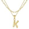 imageTurandoss Dainty Gold Initial Necklaces for Women Jewelry Gifts  Personalized Layered Initial Letter Necklaces for Her Trendy Dainty Gold Chunky Pendant Choker Chain Necklace Jewelry Gifts for WomenGold