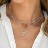 imageTurandoss Dainty Gold Initial Necklaces for Women Jewelry Gifts  Personalized Layered Initial Letter Necklaces for Her Trendy Dainty Gold Chunky Pendant Choker Chain Necklace Jewelry Gifts for WomenSilver