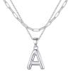 imageTurandoss Dainty Gold Initial Necklaces for Women Jewelry Gifts  Personalized Layered Initial Letter Necklaces for Her Trendy Dainty Gold Chunky Pendant Choker Chain Necklace Jewelry Gifts for WomenSilver