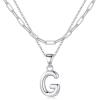 imageTurandoss Dainty Gold Initial Necklaces for Women Jewelry Gifts  Personalized Layered Initial Letter Necklaces for Her Trendy Dainty Gold Chunky Pendant Choker Chain Necklace Jewelry Gifts for WomenSilver