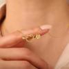 imageTurandoss Gold Necklaces for Women Trendy  Dainty 14K Gold Plated Knot Disc Initial AZ Necklace Personalized Cubic Zirconia Love Pendant Letter Initial Necklace Jewelry Gifts for Women HerT