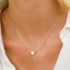imageTurandoss Heart Initial Necklace for Women  14K Gold Filled Personalized Letter Necklace Tiny Initial Jewelry GiftT