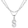 imageTurandoss Dainty Gold Initial Necklaces for Women Jewelry Gifts  Personalized Layered Initial Letter Necklaces for Her Trendy Dainty Gold Chunky Pendant Choker Chain Necklace Jewelry Gifts for WomenSilver
