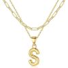 imageTurandoss Dainty Gold Initial Necklaces for Women Jewelry Gifts  Personalized Layered Initial Letter Necklaces for Her Trendy Dainty Gold Chunky Pendant Choker Chain Necklace Jewelry Gifts for WomenGold