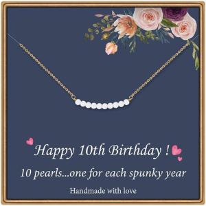 imageBirthday Gifts for Women Necklace  Pearl Pendant Necklace Gifts Happy Birthday Jewelry10th