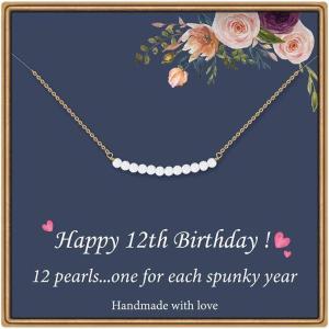 imageBirthday Gifts for Women Necklace  Pearl Pendant Necklace Gifts Happy Birthday Jewelry12th