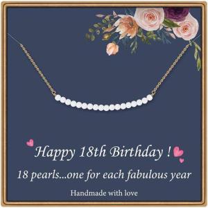imageBirthday Gifts for Women Necklace  Pearl Pendant Necklace Gifts Happy Birthday Jewelry18th