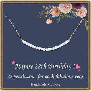 imageBirthday Gifts for Women Necklace  Pearl Pendant Necklace Gifts Happy Birthday Jewelry22th