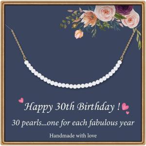 imageBirthday Gifts for Women Necklace  Pearl Pendant Necklace Gifts Happy Birthday Jewelry30th